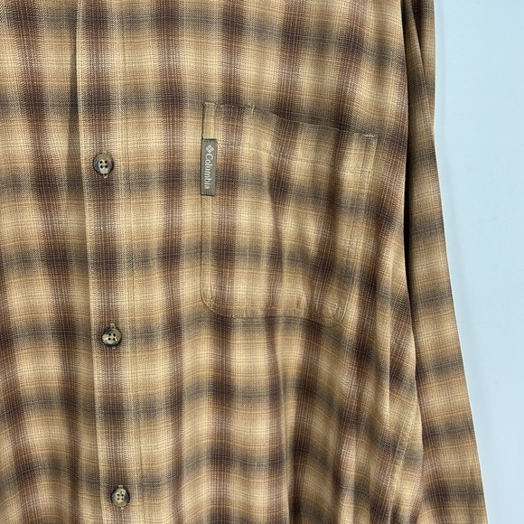 Columbia XCO Long Sleeve Plaid Button Up Shirt Men’s Size XL Tall in Tan - Picture 5 of 11
